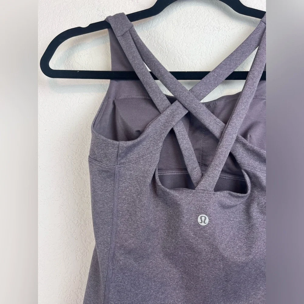 Lululemon Cross It Off Tank Top Heathered Graphite Purple Size 4